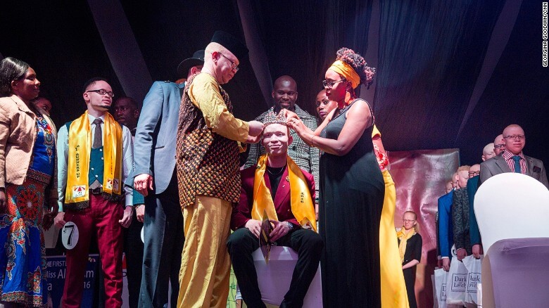 Jairus Ong'etta was crowned Mr Albinism at the first Beuaty Pageant for Albinos held in Kenya. image via CNN.