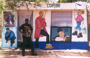 Peinture murale Coiffure old school afrique